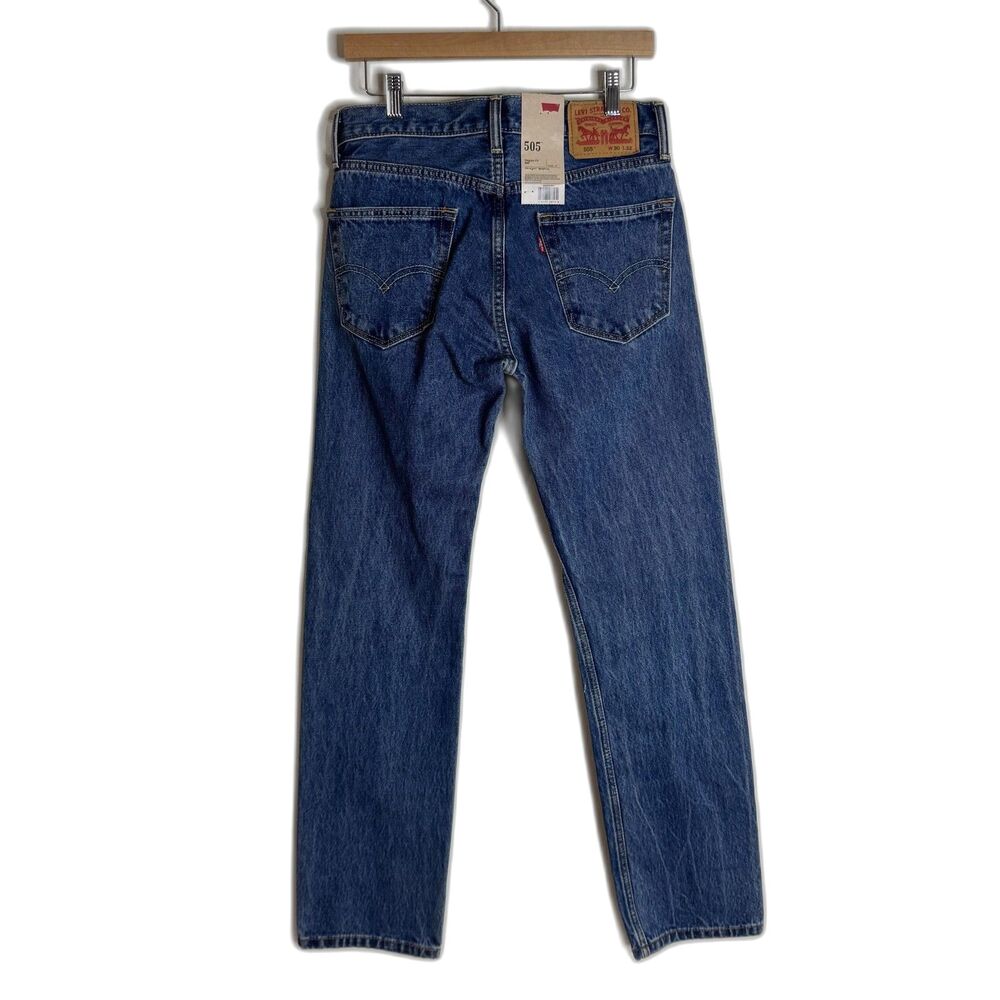 Levis 505 Jeans Mens 30x32 Blue Regular Fit Straight Leg Denim Pants Classic